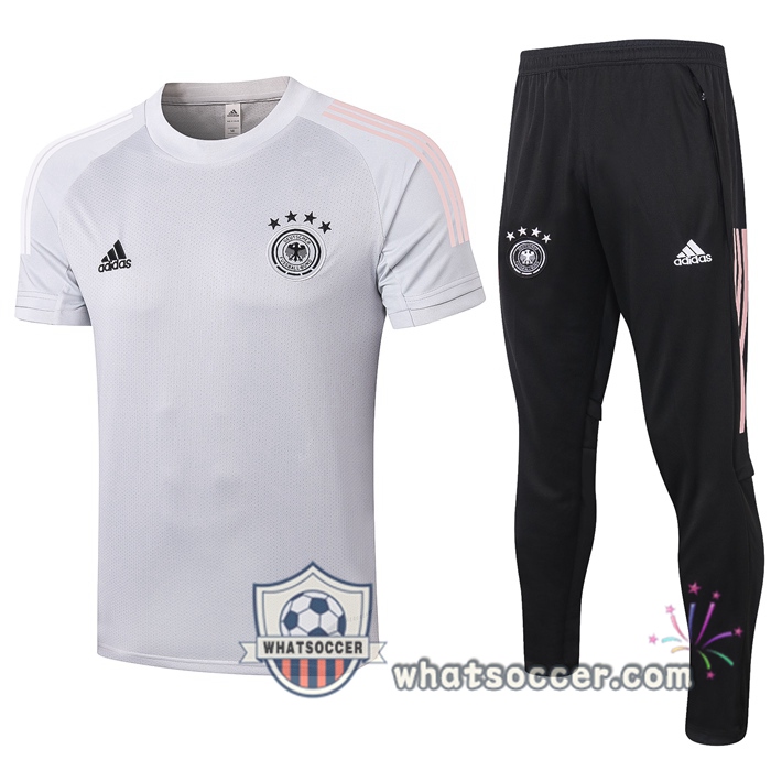 Germany + Pants Light Gray Training T-Shirt Suit 2020-2021