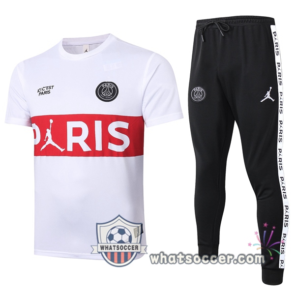Paris PSG White Training T-Shirt Suit 2020-2021