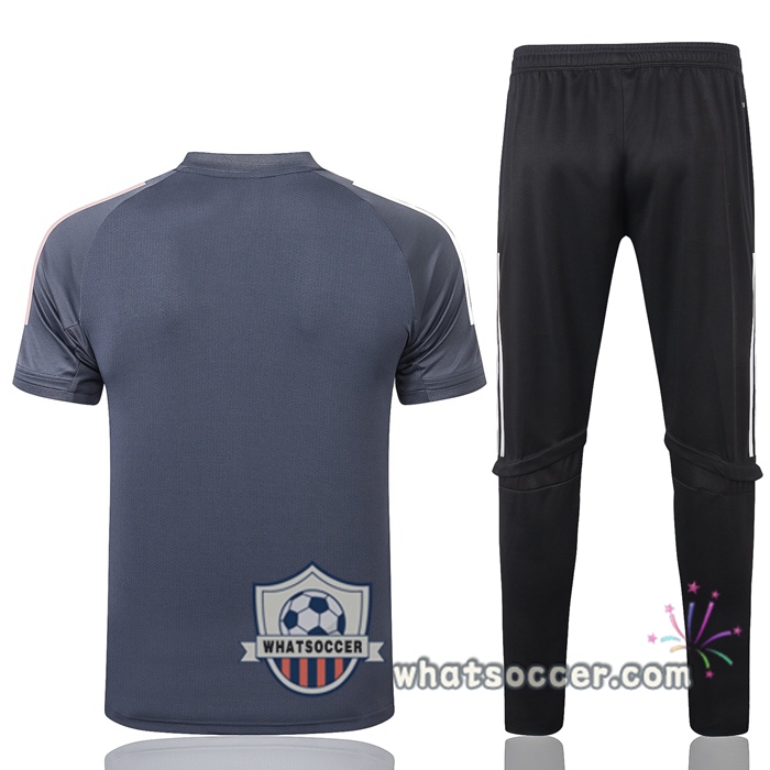 Germany + Pants Dark Gray Training T-Shirt Suit 2020-2021