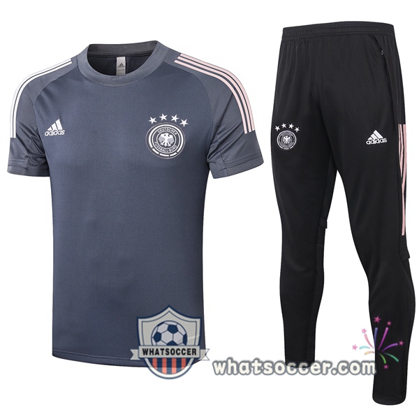 Germany + Pants Dark Gray Training T-Shirt Suit 2020-2021
