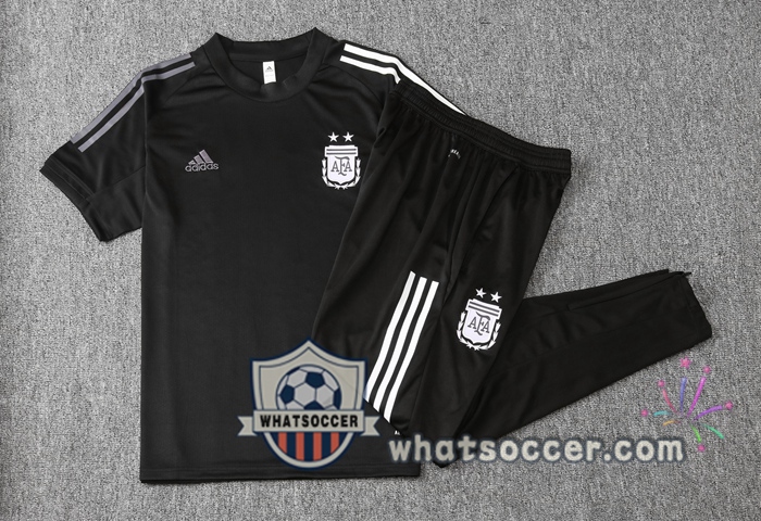 Argentina + Pants Black Training T-Shirt Suit 2020-2021