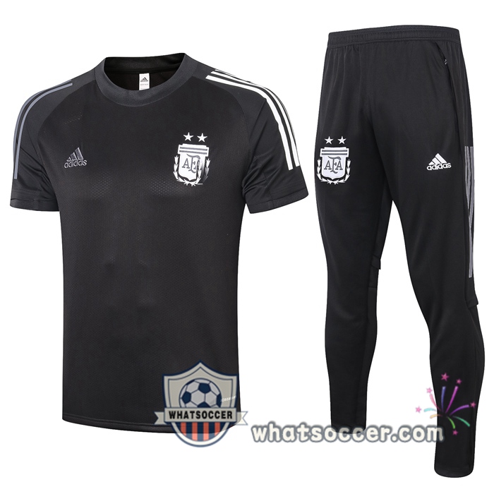Argentina + Pants Black Training T-Shirt Suit 2020-2021