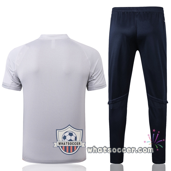 Juventus + Pants Light Gray Training T-Shirt Suit 2020-2021