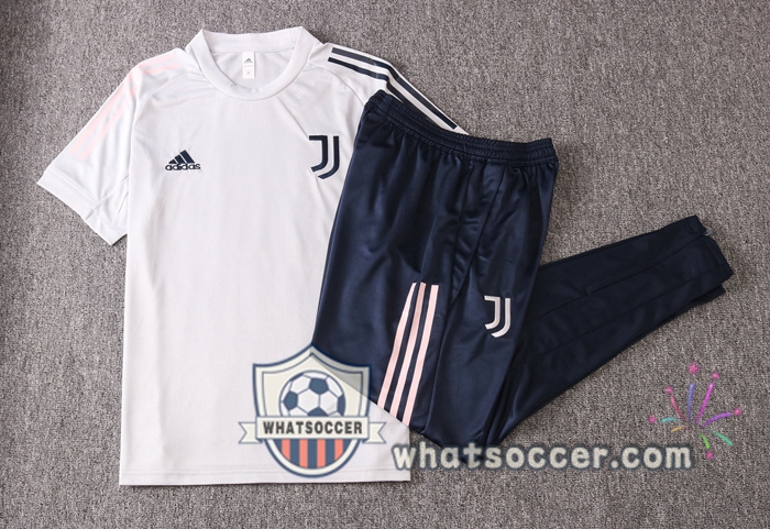Juventus + Pants Light Gray Training T-Shirt Suit 2020-2021