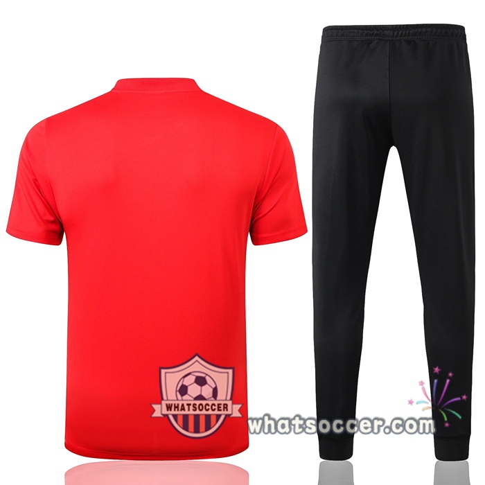 Paris PSG Jordan + Pants Red Training T-Shirt Suit 2020-2021
