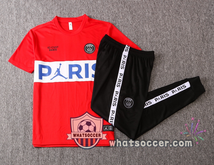 Paris PSG Jordan + Pants Red Training T-Shirt Suit 2020-2021