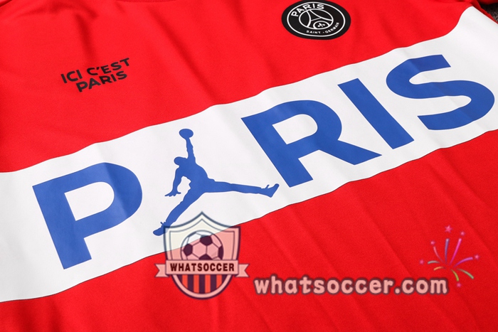 Paris PSG Jordan + Pants Red Training T-Shirt Suit 2020-2021