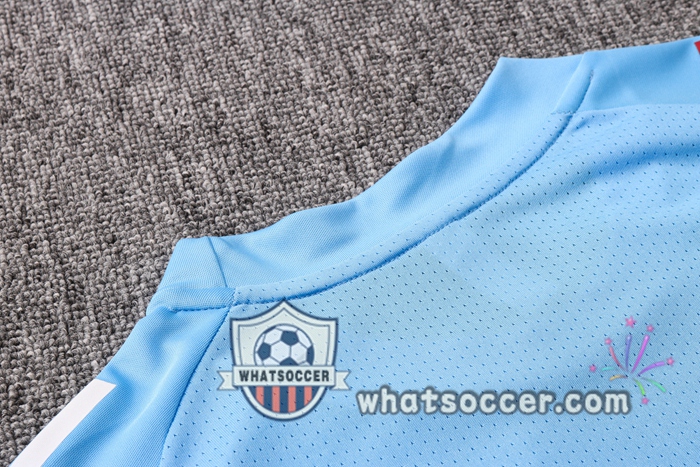 Real Madrid + Pants Light Blue Training T-Shirt Suit 2020-2021