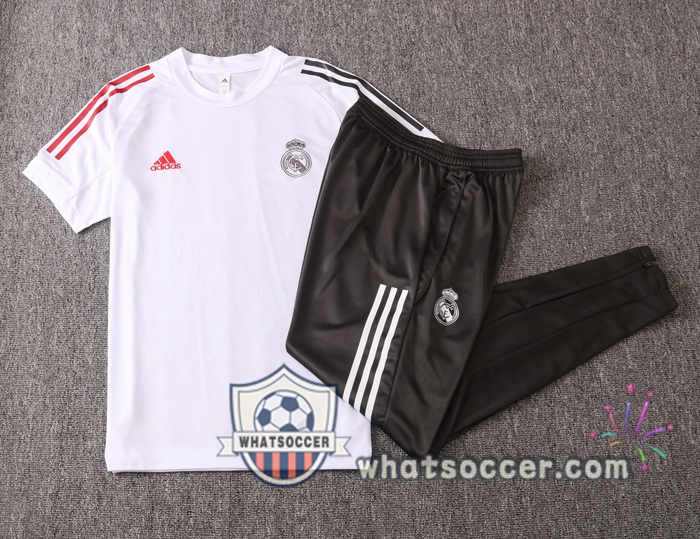 Real Madrid + Pants White Training T-Shirt Suit 2020-2021