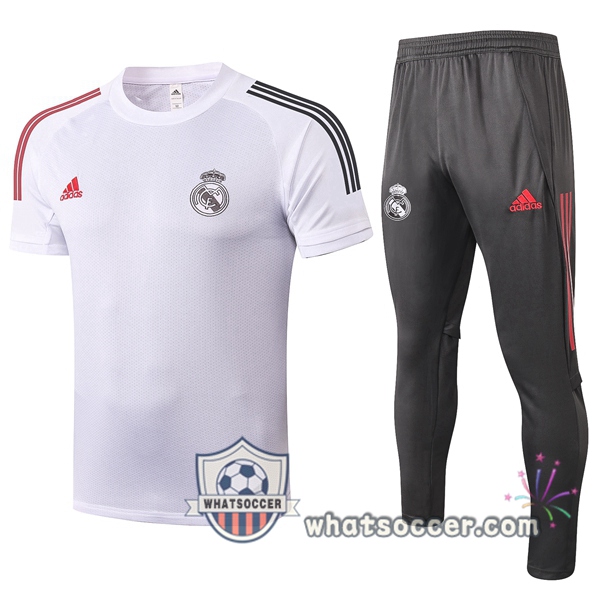 Real Madrid + Pants White Training T-Shirt Suit 2020-2021