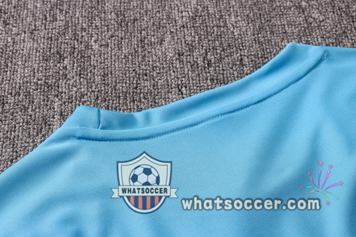 Olympique de Marseille + Pants Blue White Training T-Shirt Suit 2020-2021