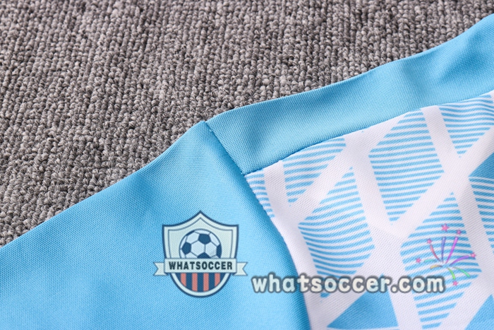 Olympique de Marseille + Pants Blue White Training T-Shirt Suit 2020-2021