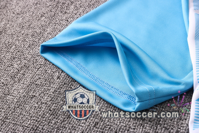 Olympique de Marseille + Pants Blue White Training T-Shirt Suit 2020-2021
