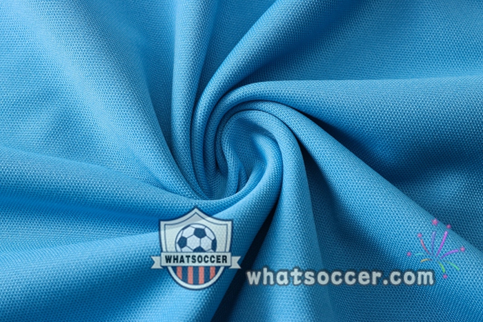 Olympique de Marseille + Pants Blue White Training T-Shirt Suit 2020-2021