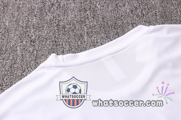 Olympique de Marseille + Pants White Blue Training T-Shirt Suit 2020-2021