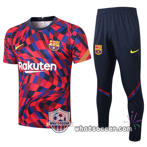 FC Barcelona + Pants Red Training T-Shirt Suit 2020-2021