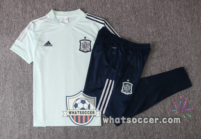 Spain + Pants Green Training T-Shirt Suit 2020-2021