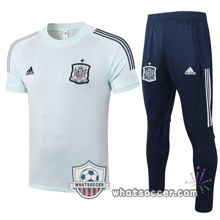 Spain + Pants Green Training T-Shirt Suit 2020-2021