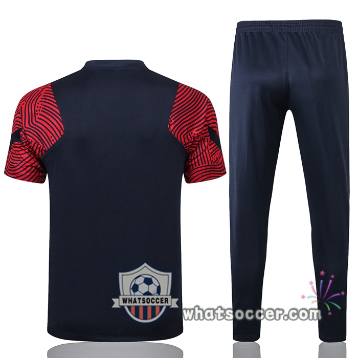 Paris PSG + Pants Blue Royal Training T-Shirt Suit 2020-2021