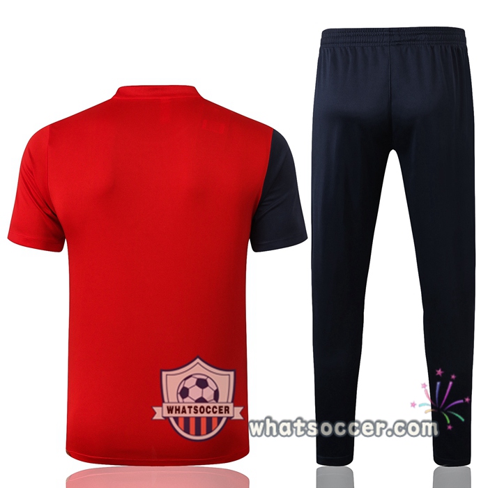 France + Pants Red Training T-Shirt Suit 2020-2021