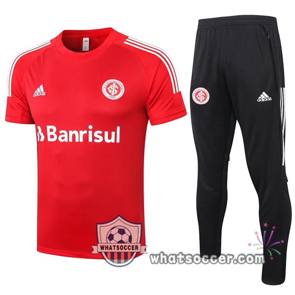 SC Internacional + Pants Red Training T-Shirt Suit 2020-2021