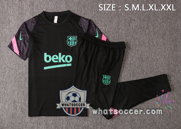 FC Barcelona + Pants Black Training T-Shirt Suit 2020-2021