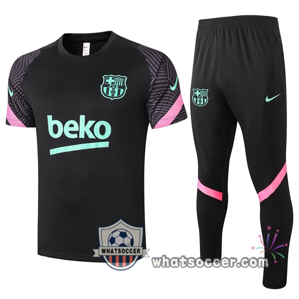 FC Barcelona + Pants Black Training T-Shirt Suit 2020-2021