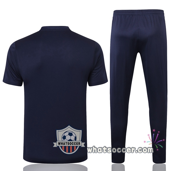 Manchester City + Pants Blue Royal Training T-Shirt Suit 2020-2021