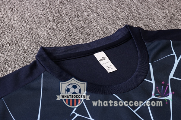 Manchester City + Pants Blue Royal Training T-Shirt Suit 2020-2021