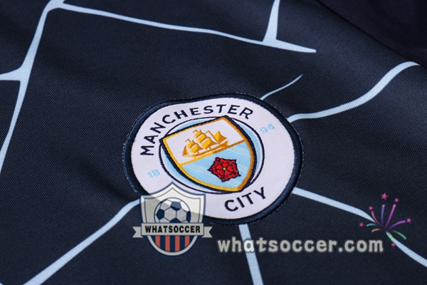 Manchester City + Pants Blue Royal Training T-Shirt Suit 2020-2021
