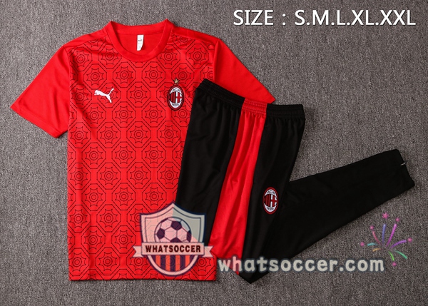 AC Milan + Pants Red Training T-Shirt Suit 2020-2021