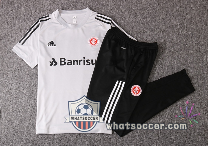 SC Internacional + Pants Light Gray Training T-Shirt Suit 2020-2021