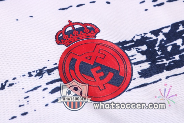 Real Madrid + Pants White Blue Royal Training T-Shirt Suit 2020-2021