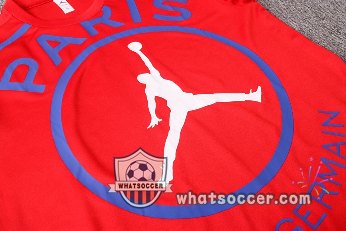 Paris PSG Jordan + Pants Red Training T-Shirt Suit 2020-2021