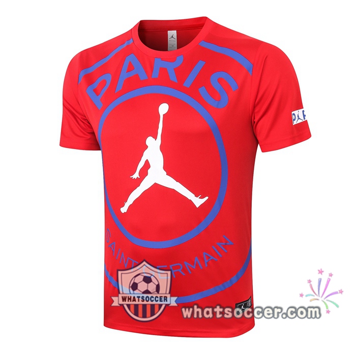Paris PSG Jordan + Pants Red Training T-Shirt Suit 2020-2021