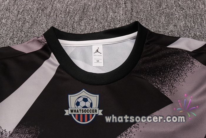 Paris PSG Black Gray Training T-Shirt Suit 2020-2021