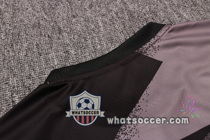 Paris PSG Black Gray Training T-Shirt Suit 2020-2021