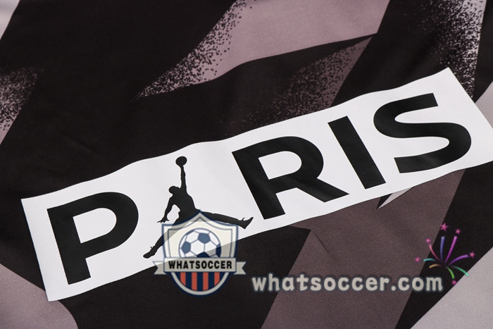 Paris PSG Black Gray Training T-Shirt Suit 2020-2021