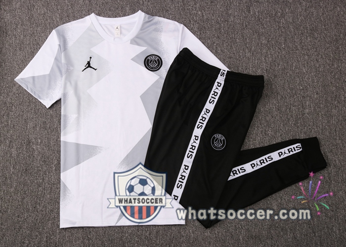 Paris PSG Jordan White Training T-Shirt Suit 2020-2021