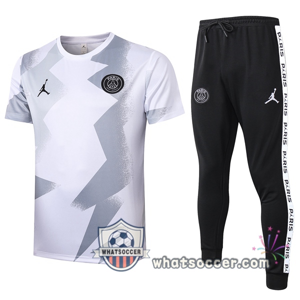 Paris PSG Jordan White Training T-Shirt Suit 2020-2021