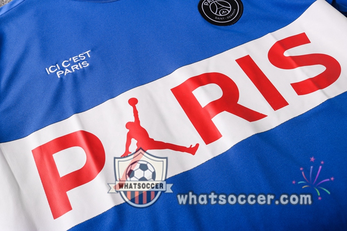 Paris PSG Blue White Training T-Shirt Suit 2020-2021