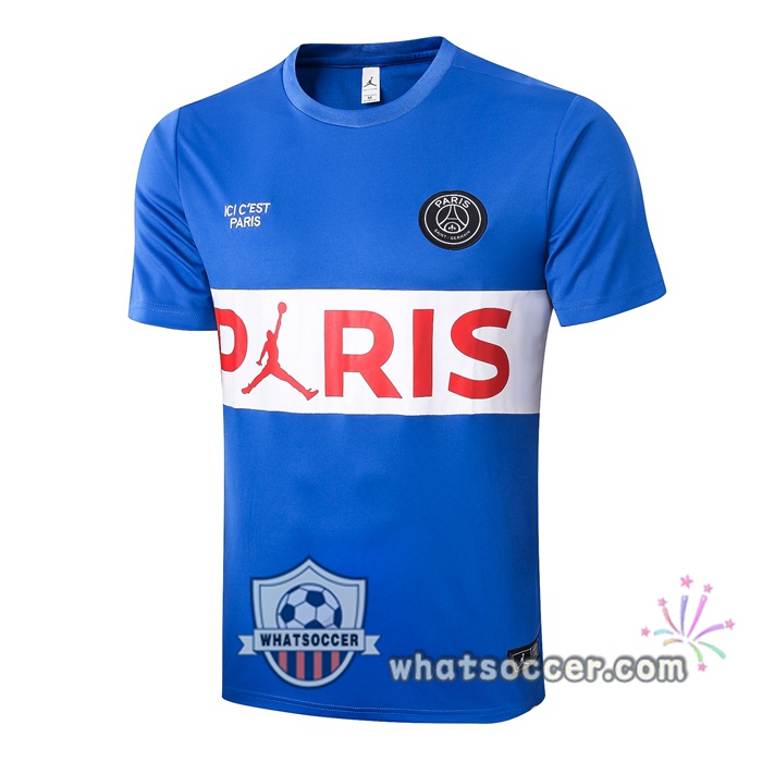 Paris PSG Blue White Training T-Shirt Suit 2020-2021