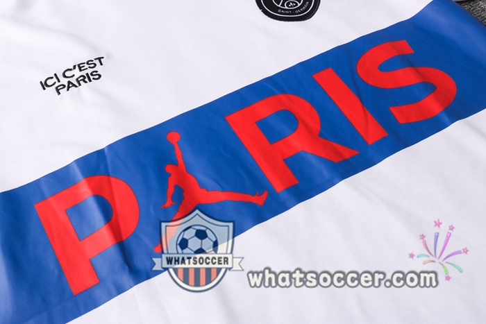 Paris PSG White Blue Training T-Shirt Suit 2020-2021