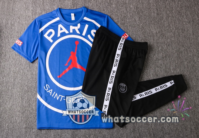 Paris PSG Jordan Blue Training T-Shirt Suit 2020-2021