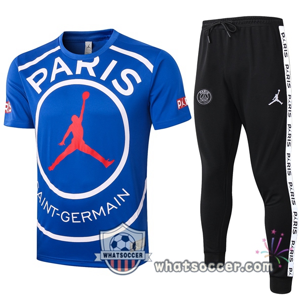 Paris PSG Jordan Blue Training T-Shirt Suit 2020-2021