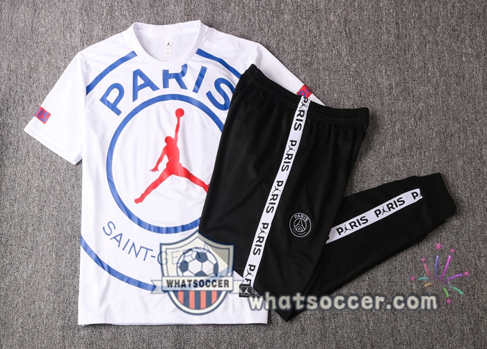 Paris PSG Jordan White Training T-Shirt Suit 2020-2021