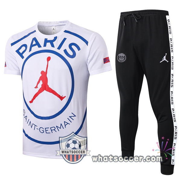 Paris PSG Jordan White Training T-Shirt Suit 2020-2021
