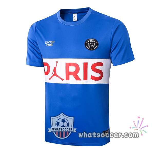 JORDAN Paris PSG Blue White Training T-Shirts 2020-2021