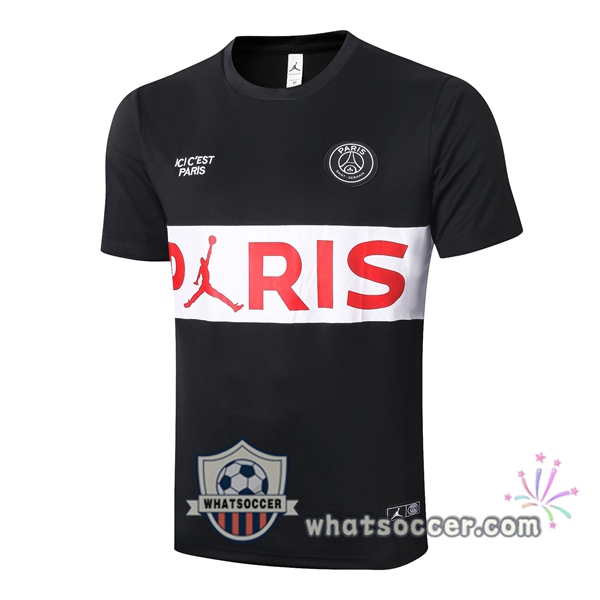 JORDAN Paris PSG Black White Training T-Shirts 2020-2021
