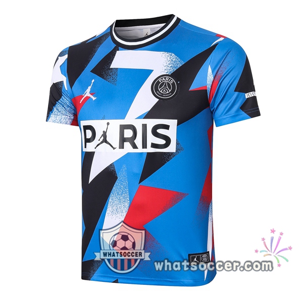 JORDAN Paris PSG Blue White Black Training T-Shirts 2020-2021